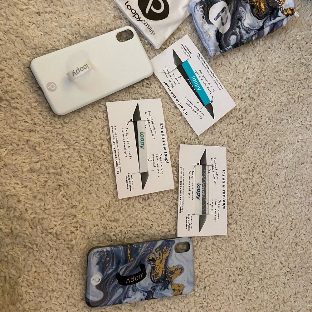 iphone XS max 2 loopy cases with extra loopys